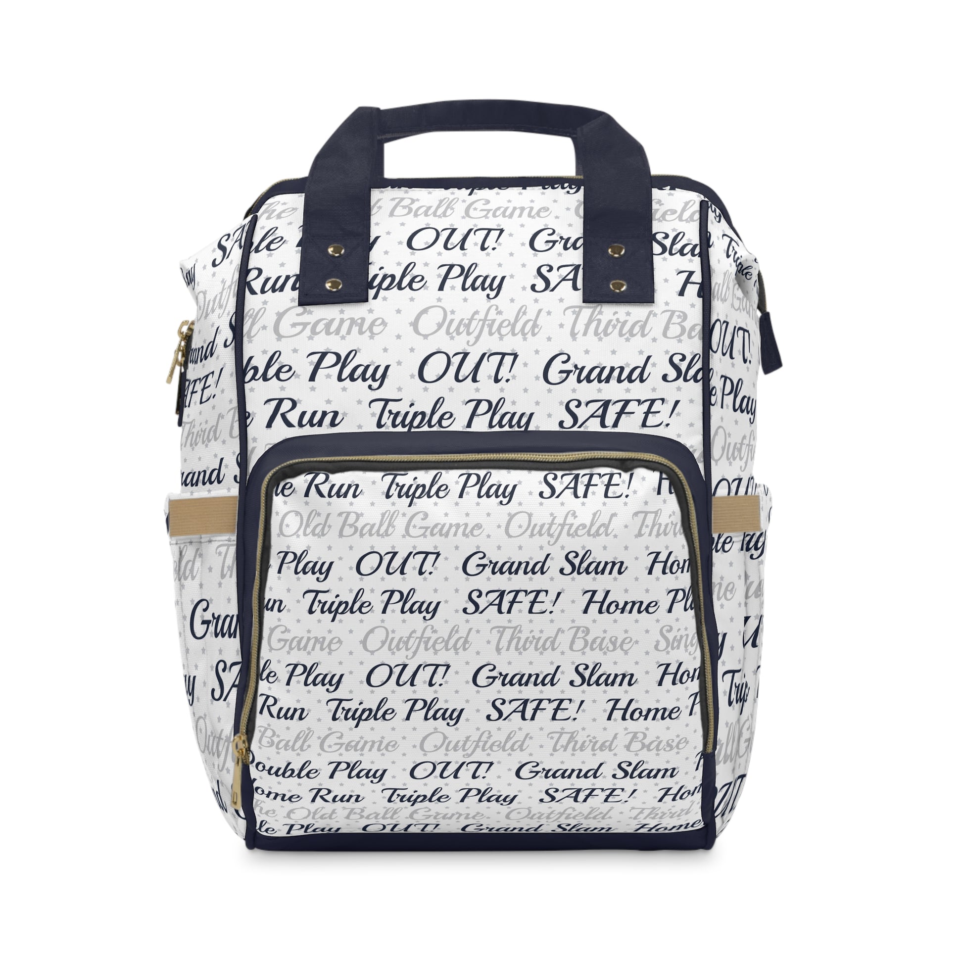 Multifunctional Diaper Backpack- Baseball Phrases - All The Things Baby