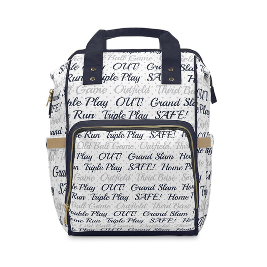 Multifunctional Diaper Backpack- Baseball Phrases - All The Things Baby