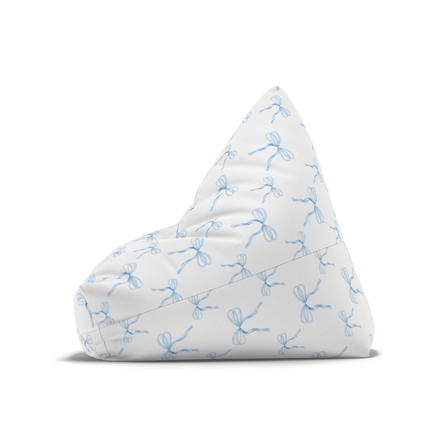 Kids Bean Bag Chair Cover- Watercolor Blue Bows