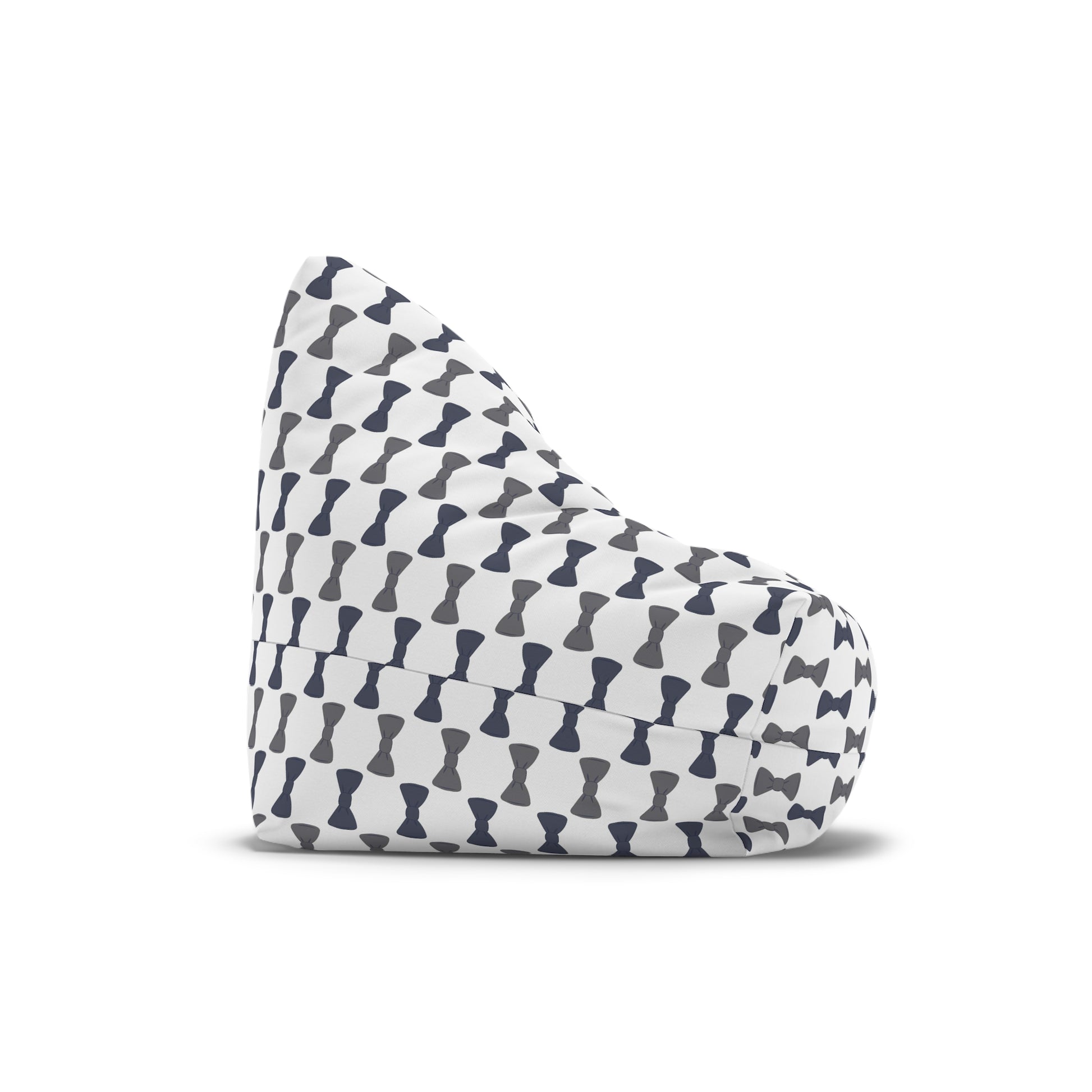 Bean bag chair with geometric pattern on a white background