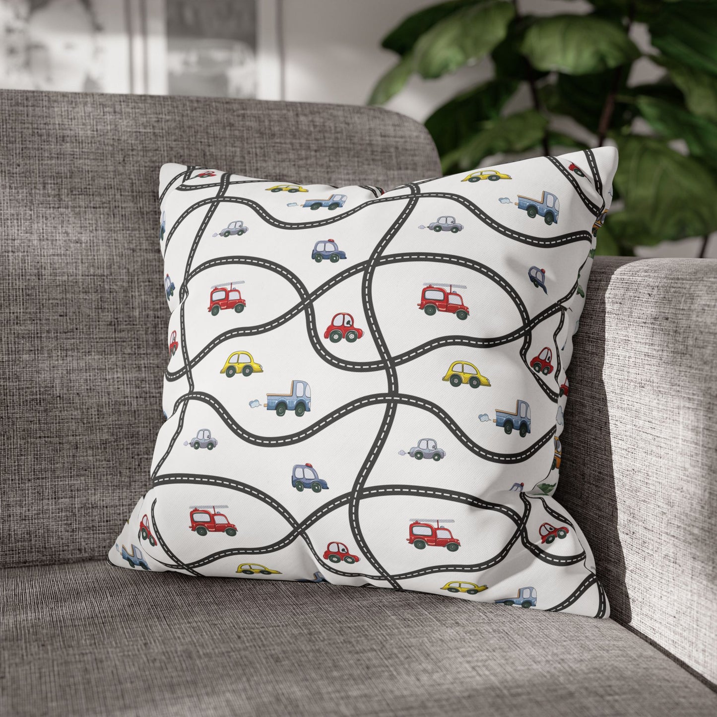 Throw Pillowcase Boy's Cute Cars