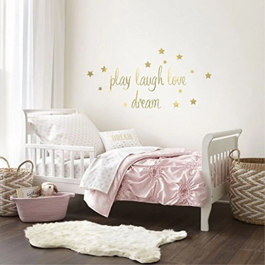 Baby Willow 5 Piece Toddler Bedding Set, Pink