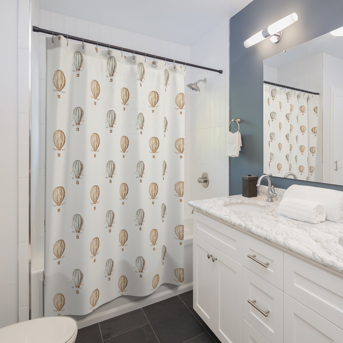 Shower Curtains Neutral Hot Air Balloons