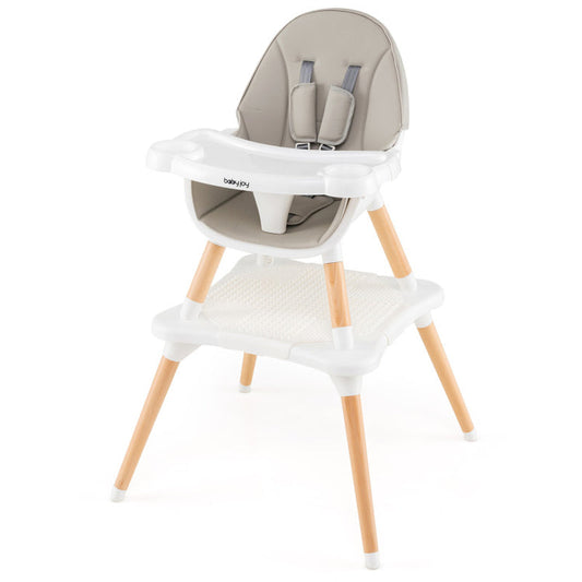 5-In-1 Baby Convertible Wooden High Chair with Detachable Tray