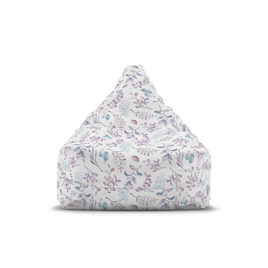Elegant Lavender Floral Bean Bag Chair Cover