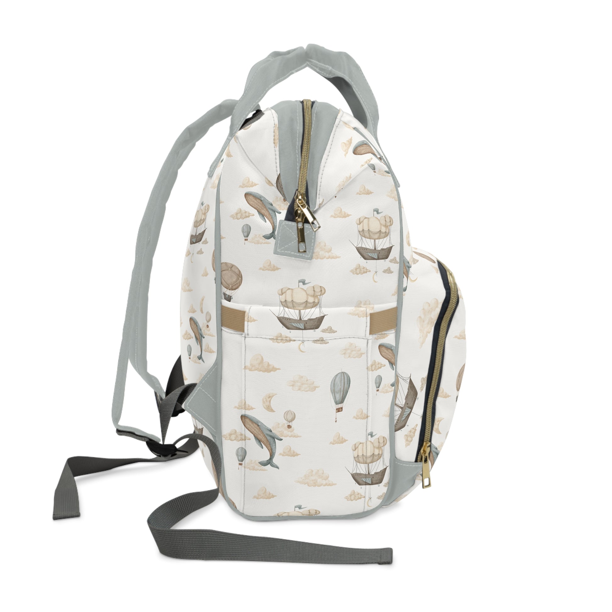 Diaper Backpack-Watercolor Whale Balloons - All The Things Baby