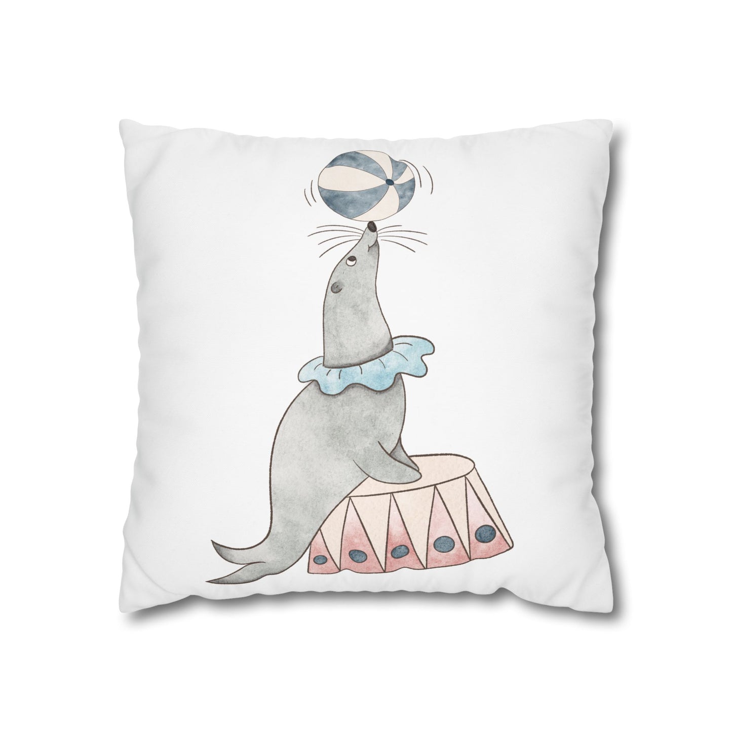 Throw Pillowcase Circus Seals