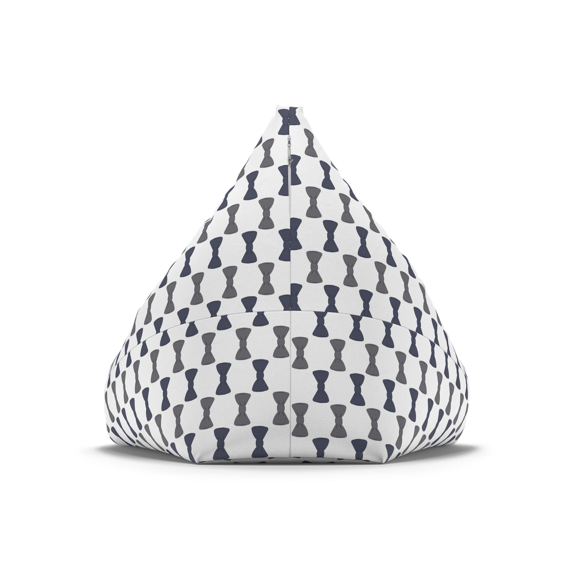 Bean bag chair with a geometric pattern on a white background