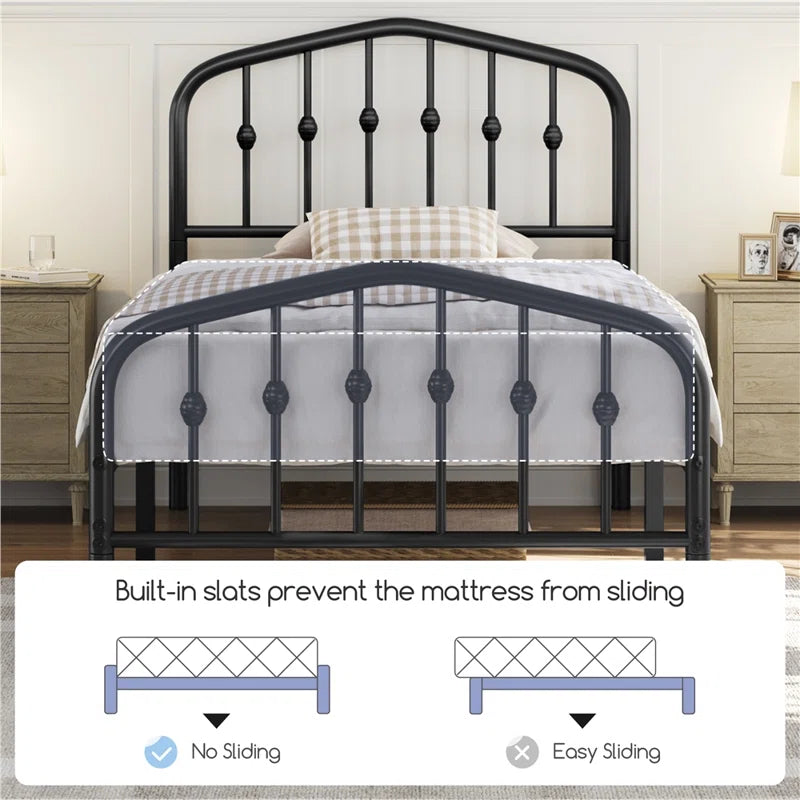 Valor Bed Frames Metal Platform Bed with Headboard