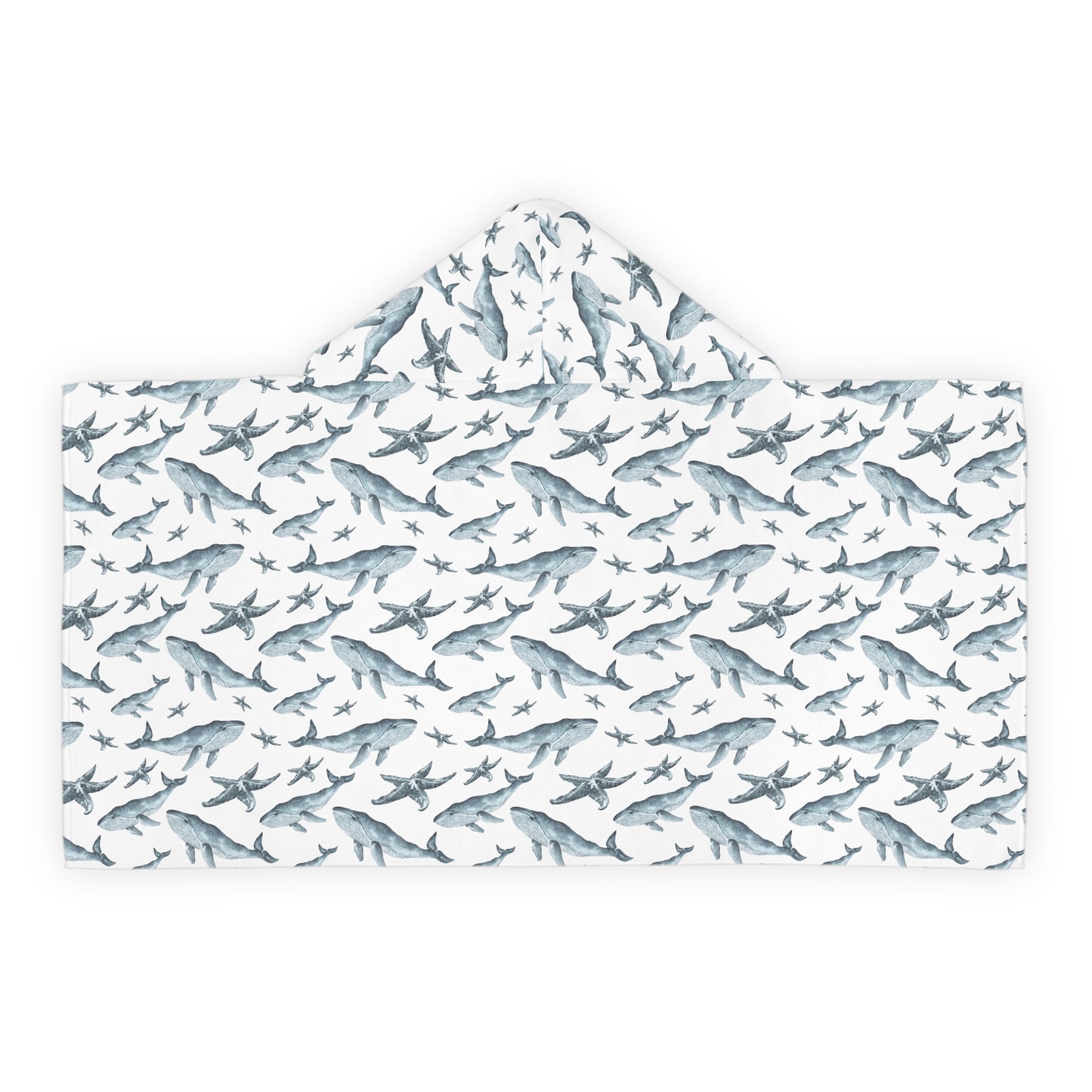 Child's Hooded Towel Whale Starfish