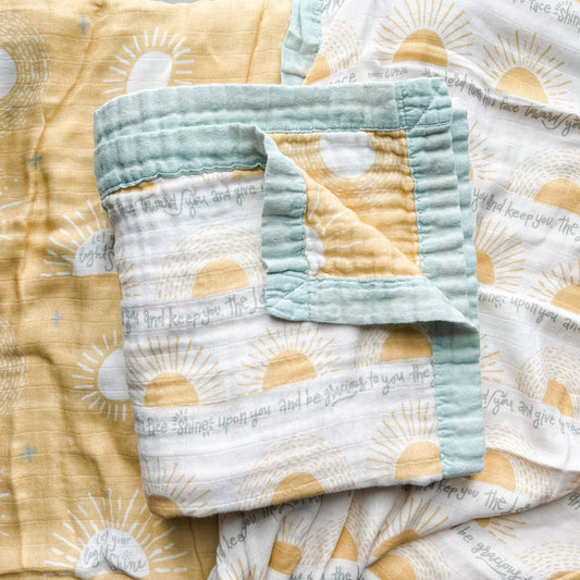 The Blessing Luxury Double Sided Muslin Blanket - All The Things Baby