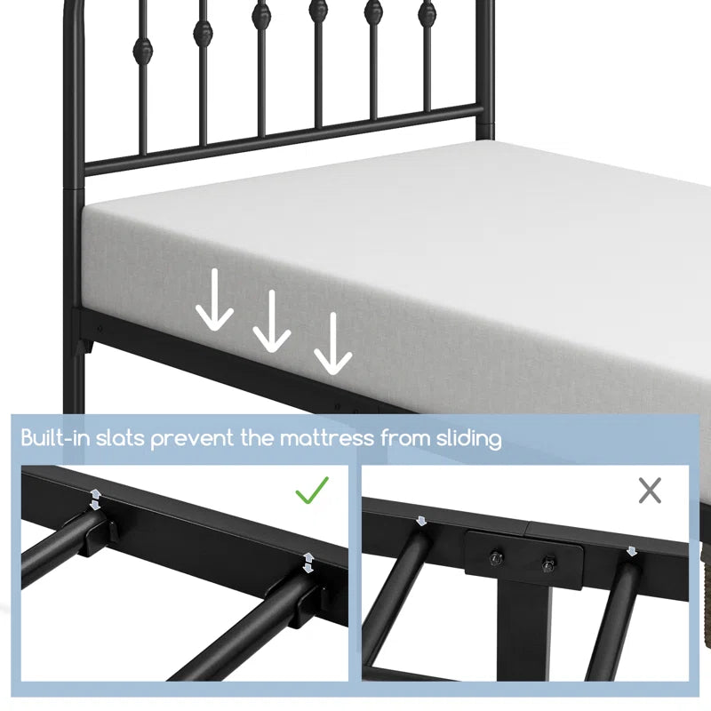 Valor Bed Frames Metal Platform Bed with Headboard