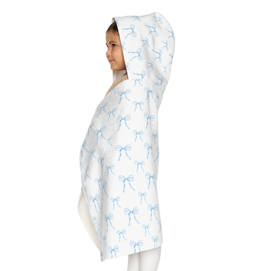 Child Hooded Towel- Blue Bows