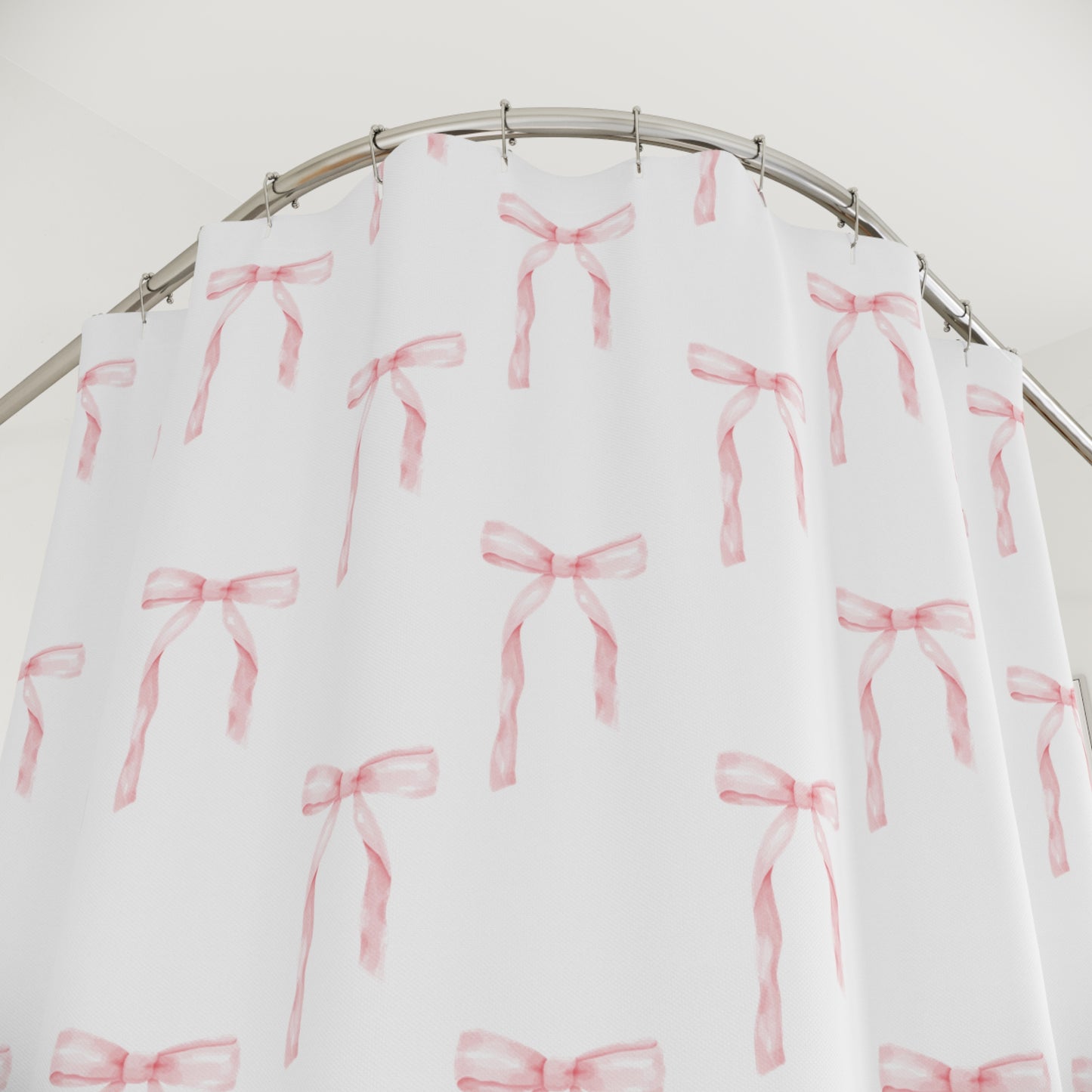 Shower Curtain Coquette Pink Bows - All The Things Baby