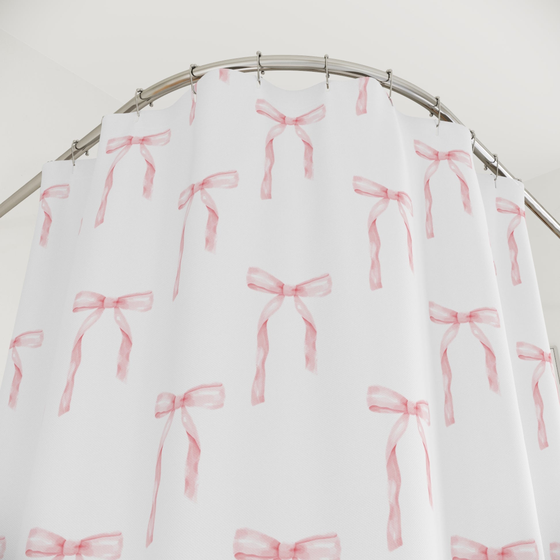 Shower Curtain Coquette Pink Bows - All The Things Baby