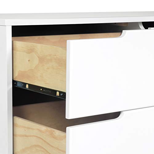 Babyletto Hudson 6-Drawer Assembled Double Dresser in White, Greenguard Gold Certified