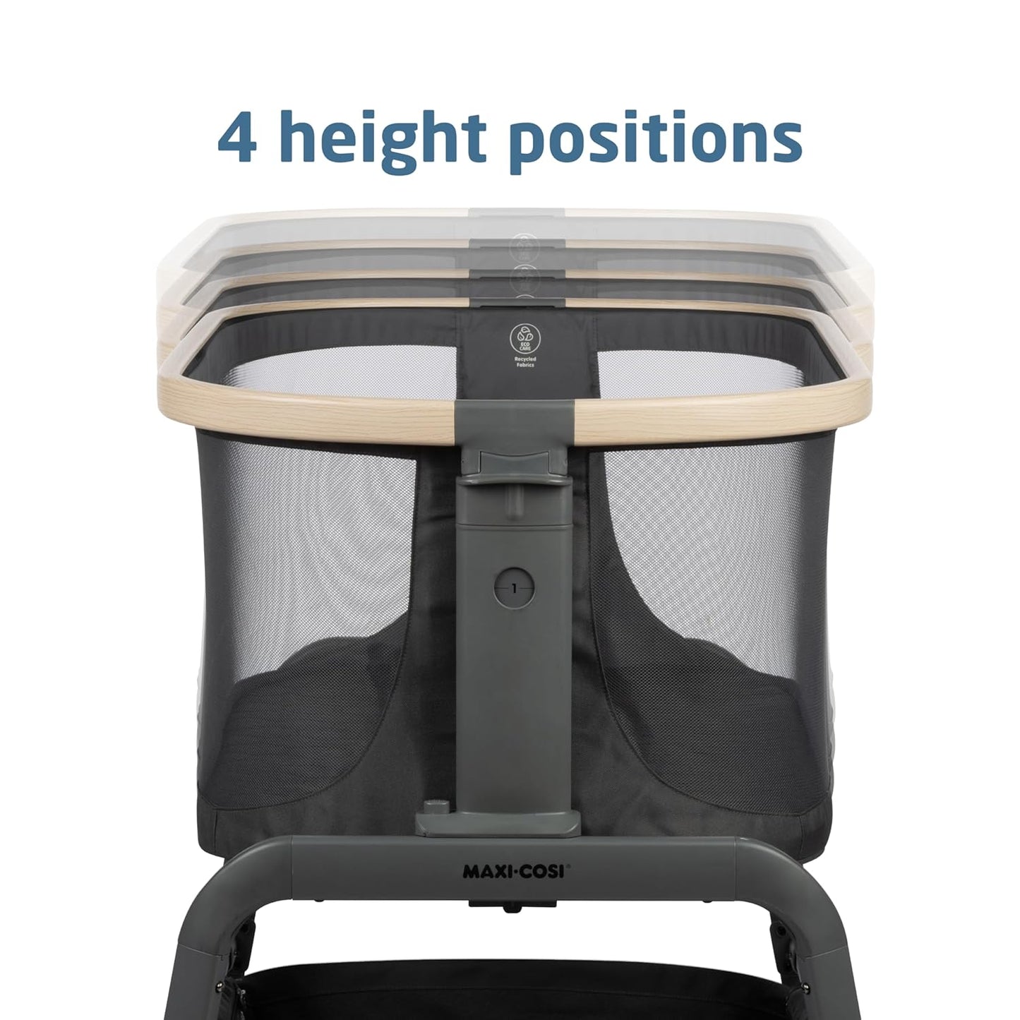 Iora Baby Bassinets Bedside Sleeper, Portable Bassinet, Infant Bedside Sleeper Crib, Height Adjustable, Breathable Mesh, Large Storage Basket, Classic Graphite