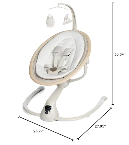 Maxi-Cosi Cassia Baby Swing: Portable, 360 Rotation, 5 Speeds, 12 Melodies, Recycled Fabric, Slate