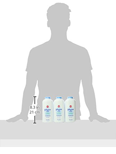 Johnson's Baby Powder with Naturally Derived Cornstarch, Aloe & Vitamin E, 22 oz, 3 Pack