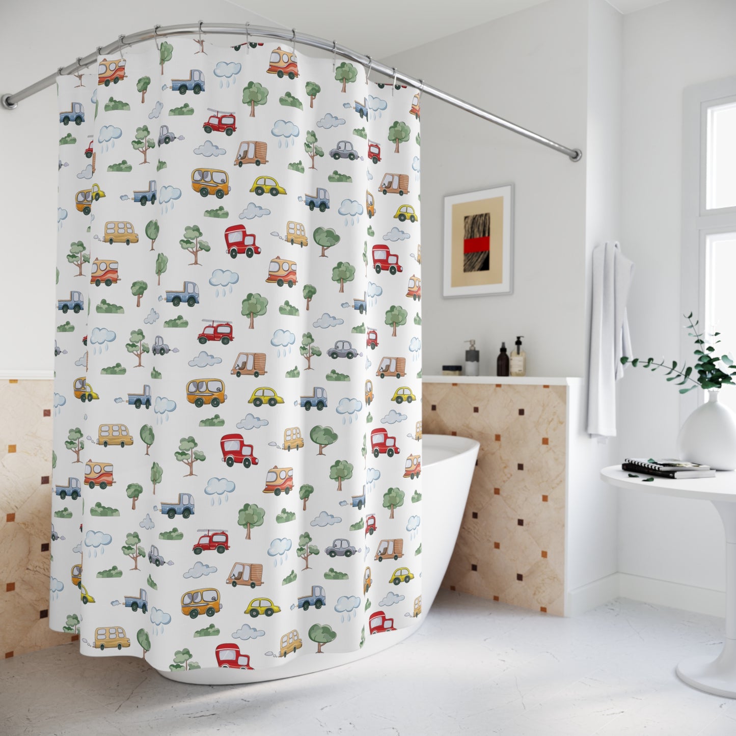 Cute Cars Shower Curtain