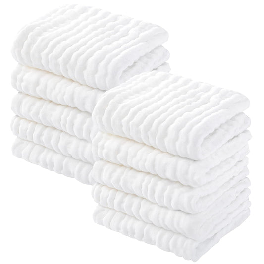 Muslin Baby Washcloths 100% Cotton 10 Pack Wash Cloths 