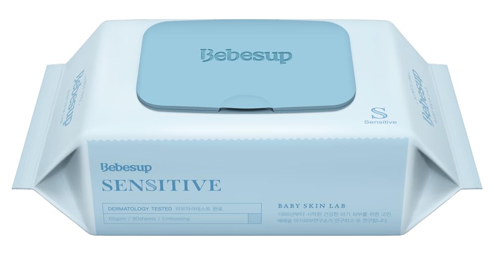 BEBESUP- Korea’s #1 Signature Baby Wipes - Hypoallergenic Water-based Unscented Alcohol-Free Ultra-Thick Super Seed Extracts Organic Plant-Based for sensitive skin Flip-Top 560 Count (8 Packs)