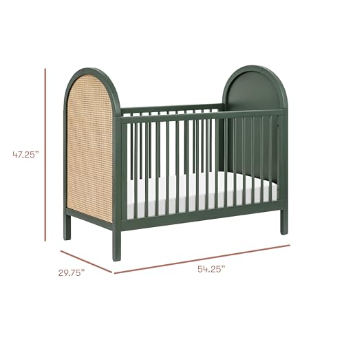 babyletto Bondi Cane 3-in-1 Convertible Baby Crib - GREENGUARD Gold Certified Convertible Crib to Toddler Bed & Daybed - Wooden Baby Bed with 4 Adjustable Mattress Heights - Easy to Assemble - Honey