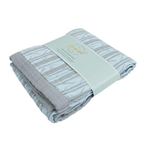 GRACED SOFT LUXURIES Softest Large 100% Cotton Muslin Quilt, 47" x 47" Reversible Printed Cotton Baby Receiving Blanket (Floral Burst)