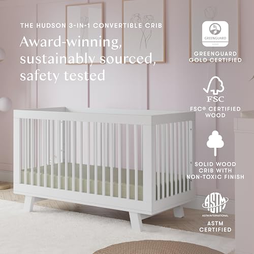 Babyletto Hudson 3-in-1 Convertible Baby Crib - GREENGUARD Gold Certified