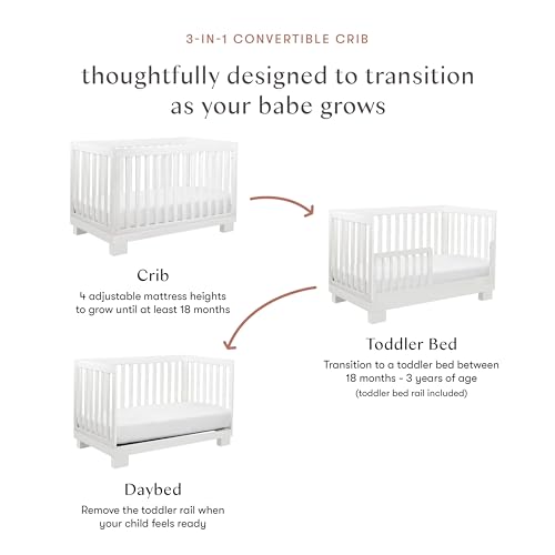 Babyletto Hudson 3-in-1 Convertible Baby Crib - GREENGUARD Gold Certified