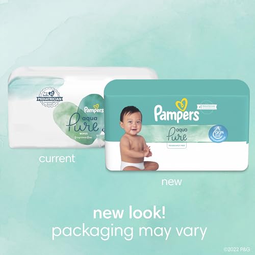 Pampers Baby Wipes Aqua Pure, 99% water-based wipes