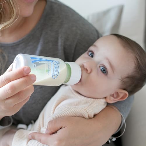 Dr. Brown's Natural Flow Anti-Colic Options+ Narrow Glass Baby Bottle Starter Set with Silicone Bottle Sleeves, Brush & Soft 100% Silicone HappyPaci Pacifier for Newborns, 0m+