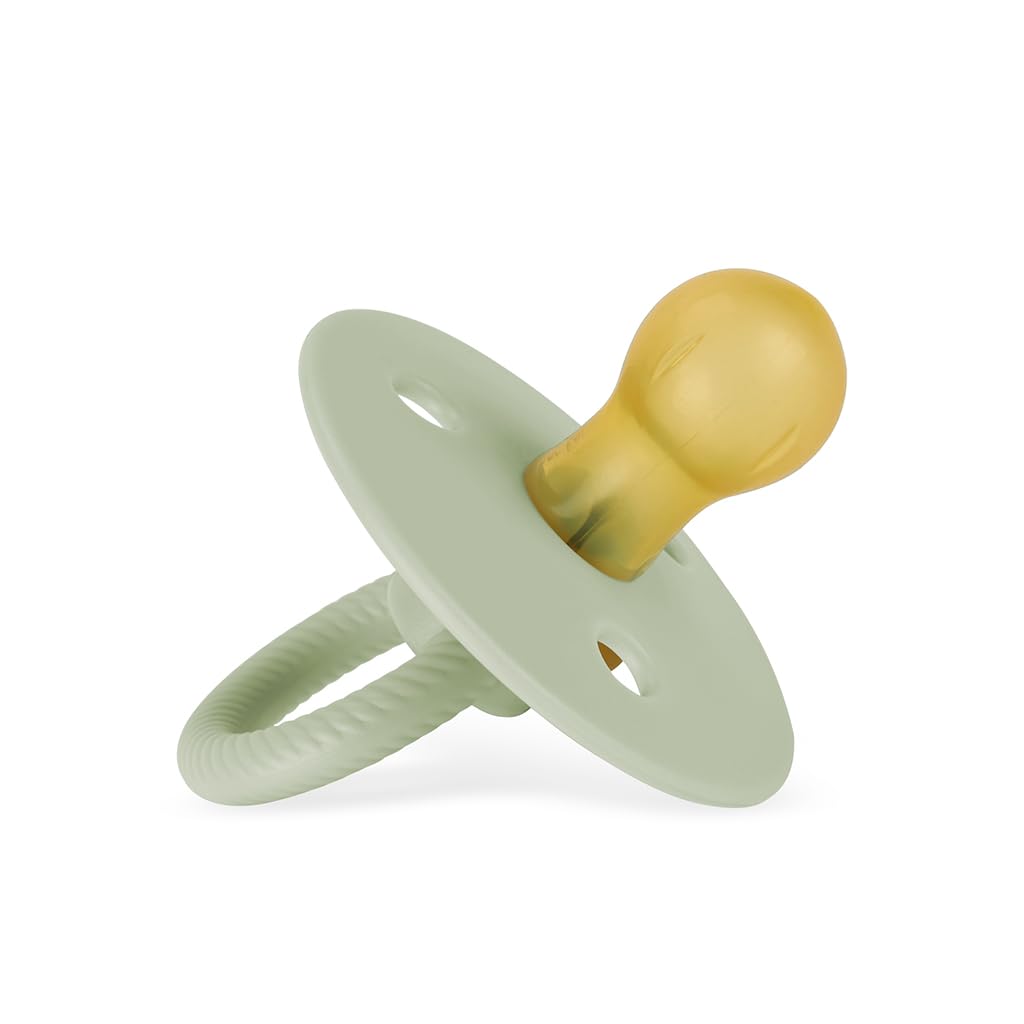 Itzy Ritzy Natural Rubber Pacifiers, Set of 2 – Natural Rubber Newborn Pacifiers with Cherry-Shaped Nipple & Large Air Holes for Added Safety; Set of 2 i