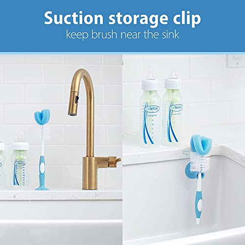 Dr. Brown's Natural Flow Anti-Colic Options+ Narrow Glass Baby Bottle Starter Set with Silicone Bottle Sleeves, Brush & Soft 100% Silicone HappyPaci Pacifier for Newborns, 0m+