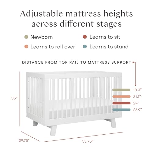 Babyletto Hudson 3-in-1 Convertible Baby Crib - GREENGUARD Gold Certified