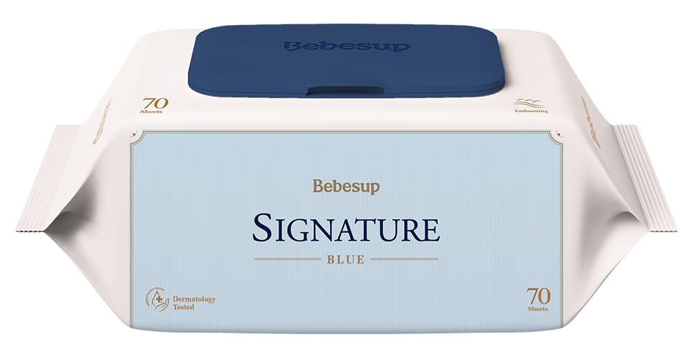 BEBESUP- Korea’s #1 Signature Baby Wipes - Hypoallergenic Water-based Unscented Alcohol-Free Ultra-Thick Super Seed Extracts Organic Plant-Based for sensitive skin Flip-Top 560 Count (8 Packs)