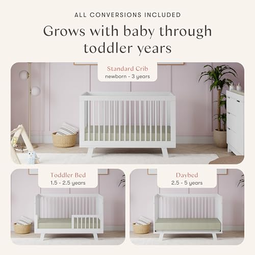 Babyletto Hudson 3-in-1 Convertible Baby Crib - GREENGUARD Gold Certified