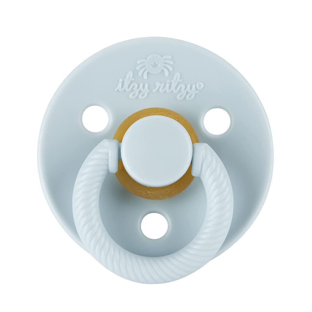 Itzy Ritzy Natural Rubber Pacifiers, Set of 2 – Natural Rubber Newborn Pacifiers with Cherry-Shaped Nipple & Large Air Holes for Added Safety; Set of 2 i