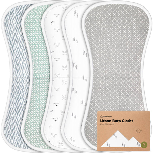 KeaBabies - KeaBabies 5-Pack Urban Burp Cloths - All The Things Baby