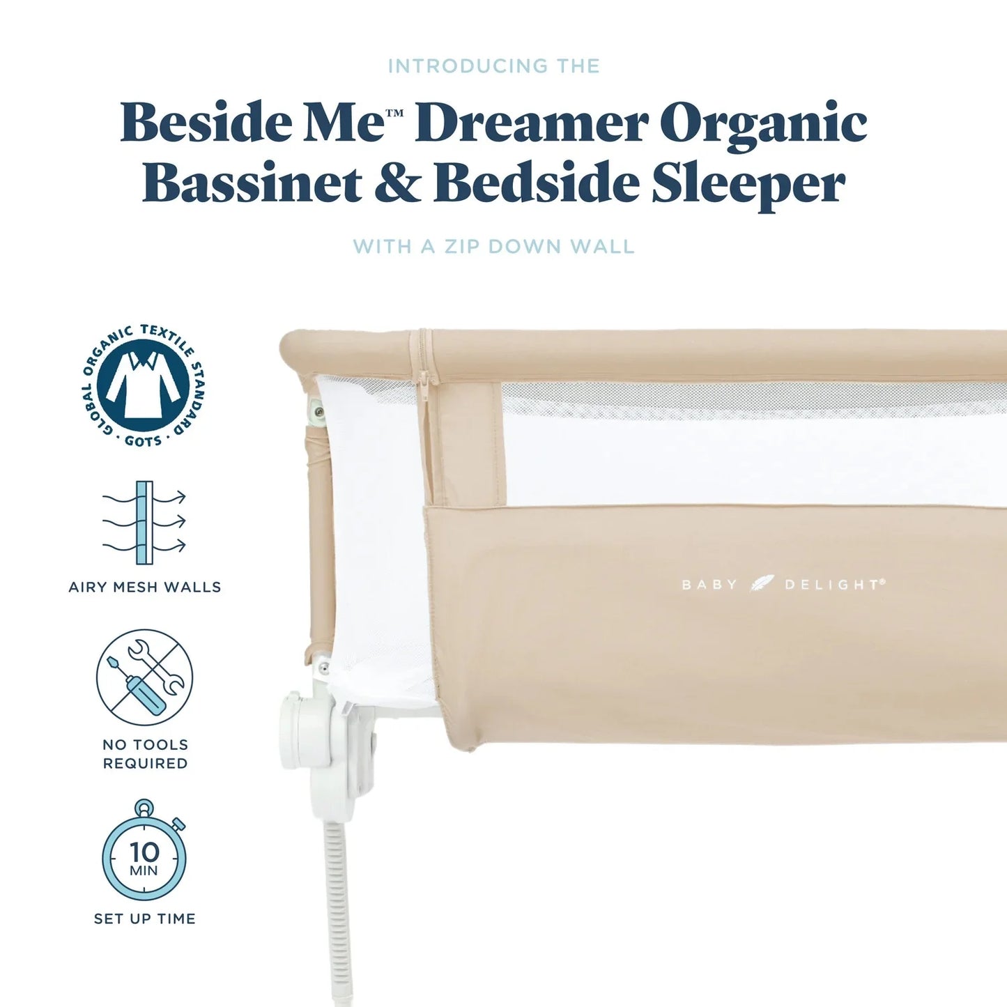 Beside Me Dreamer Organic Infant Bassinet