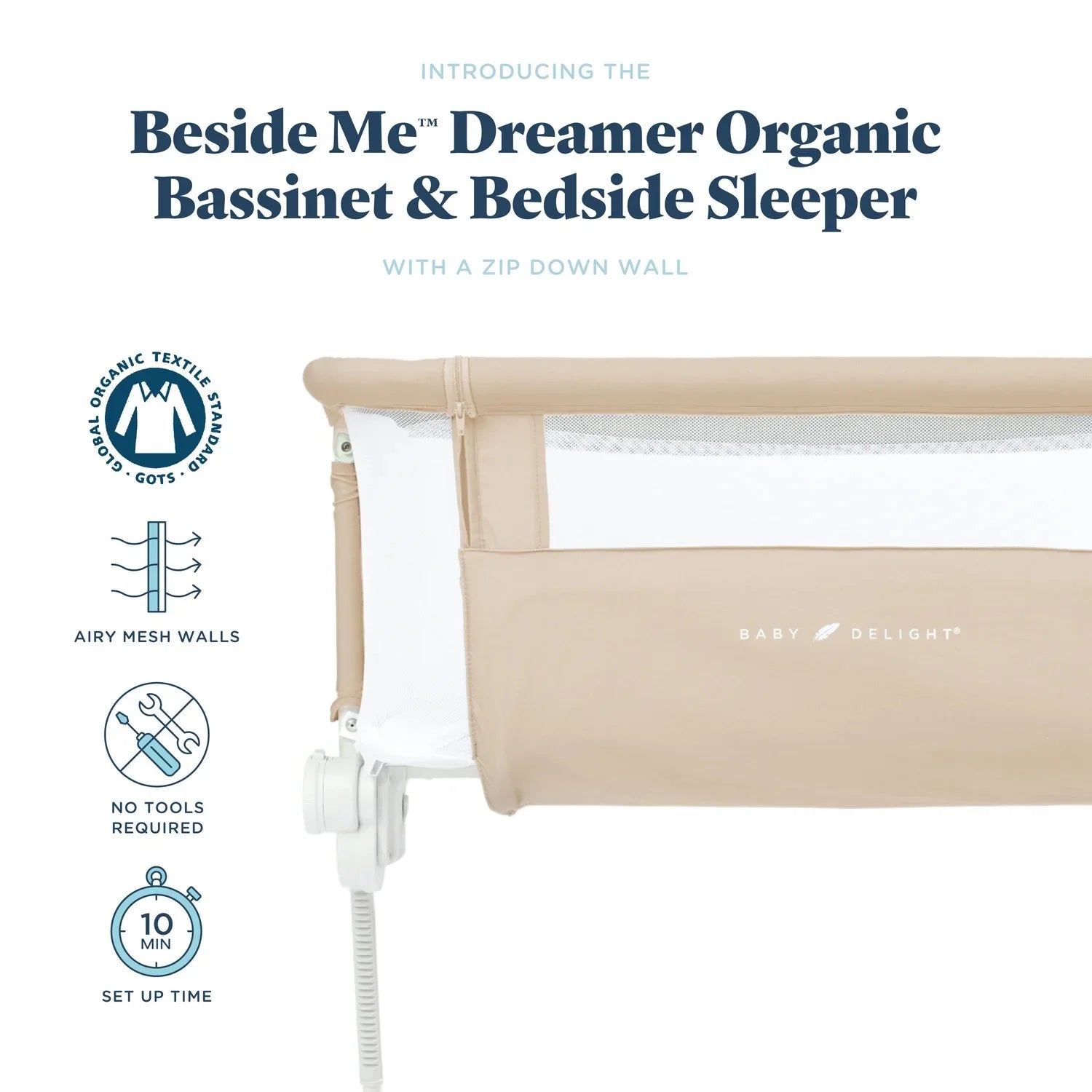 Beside Me Dreamer Organic Infant Bassinet
