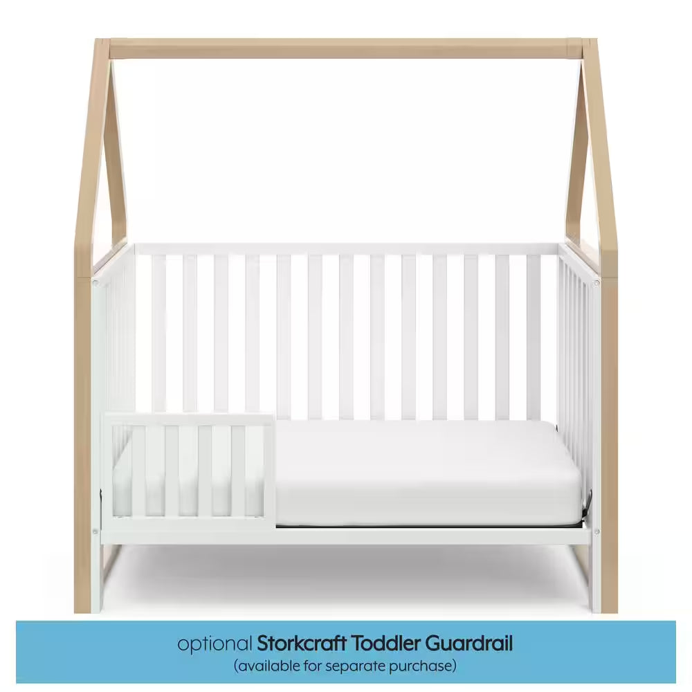Orchard 5-In-1 Convertible Canopy Crib-White/Driftwood
