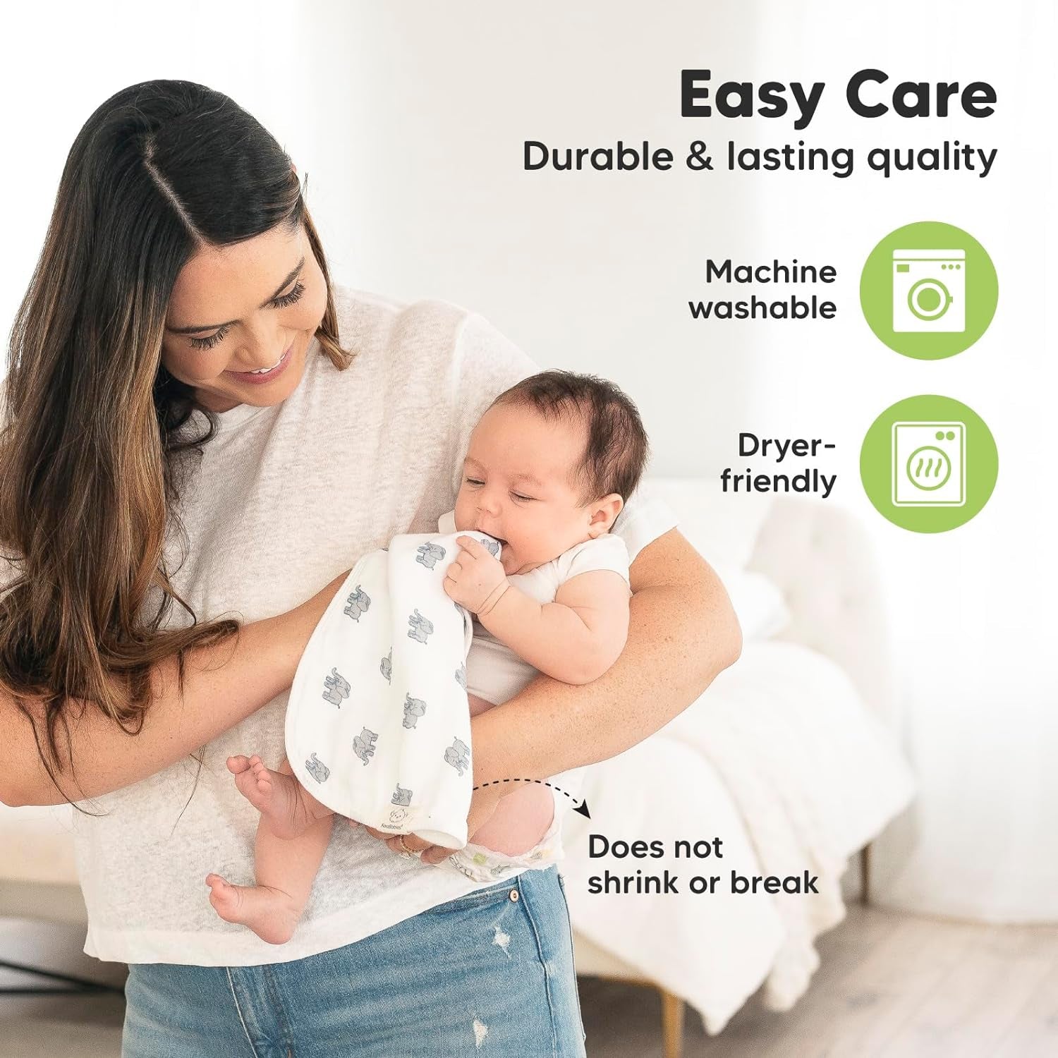 5-Pack Muslin Burp Cloths Baby Boy, Girl - Very Absorbent Baby Burp Cloth Rags, 8-Layers Viscose Derived from Bamboo Cotton Muslin Towel, Super Soft Spit up Rags, No Shrink Washcloths (The Wild)