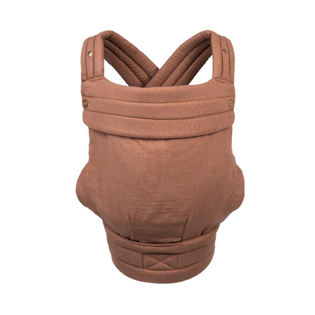 Mabē Monarch Ergonomic Baby Carrier – Premium Cotton Soft Structured Newborn to Toddler Carrier with Hip-Healthy Design, 3 Carry Positions (7-35lbs), Lightweight & Breathable, (Ivory)