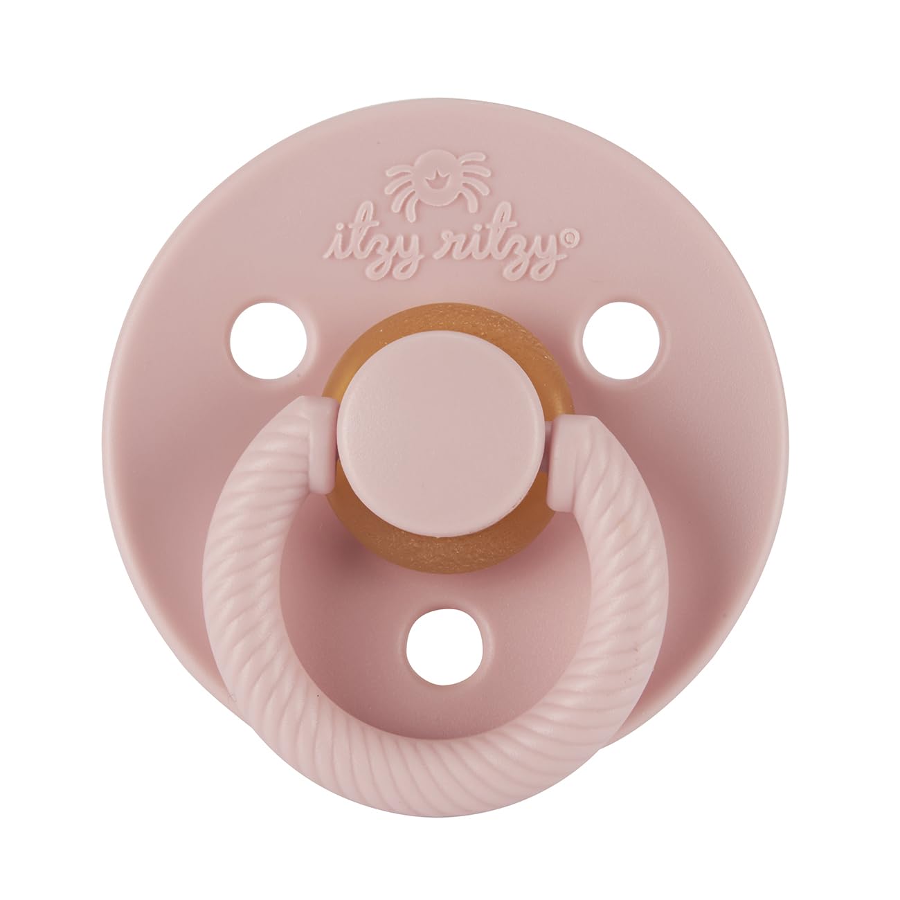 Itzy Ritzy Natural Rubber Pacifiers, Set of 2 – Natural Rubber Newborn Pacifiers with Cherry-Shaped Nipple & Large Air Holes for Added Safety; Set of 2 i