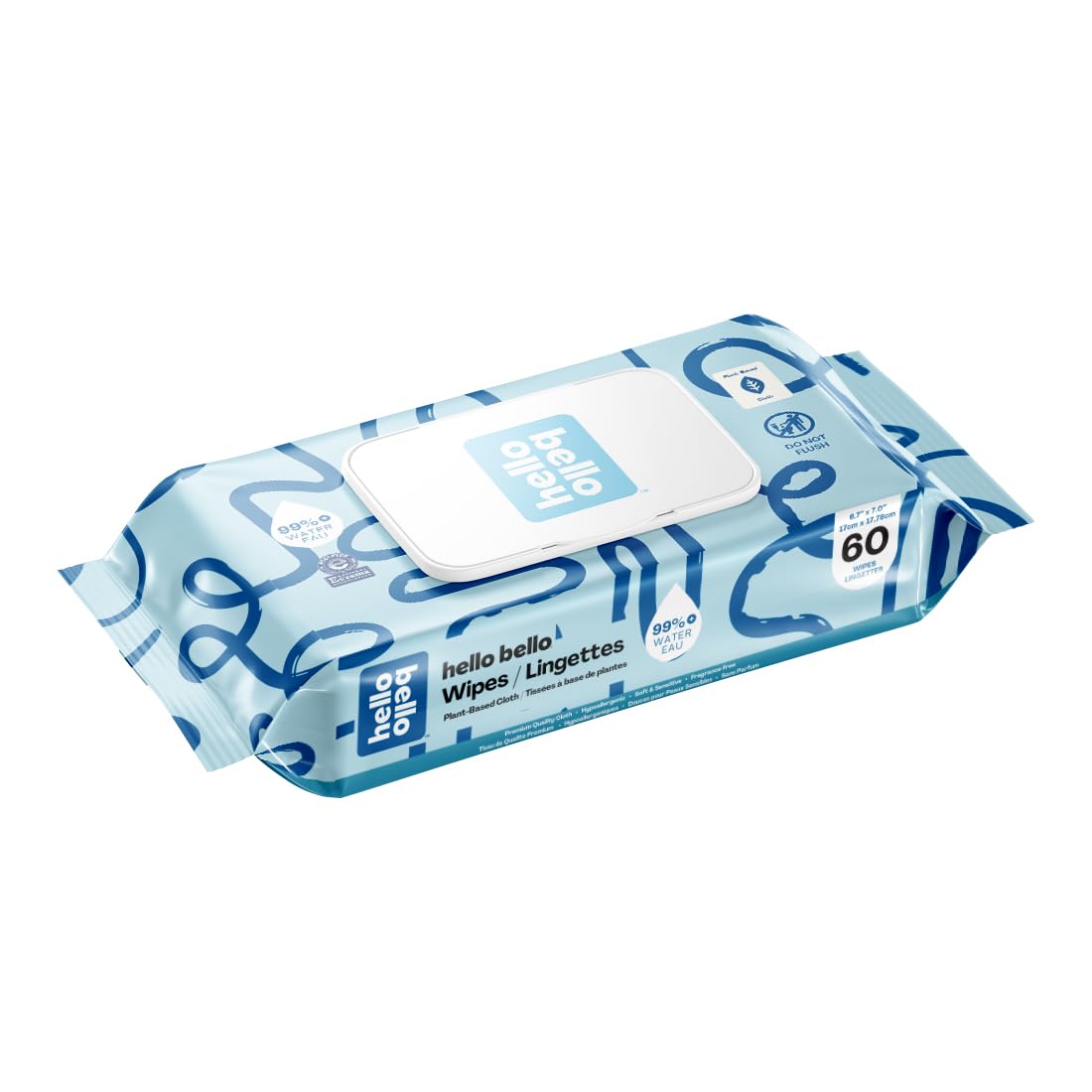 Hello Bello Extra Gentle Unscented Baby Wipes, Plant Based, Made with 99% Water and Aloe for Babies and Kids, 720 Count