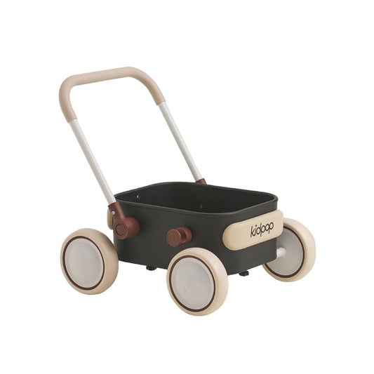 PULA Baby Push Walker with Wheels Toddler Wagon for First Learner Baby Toys 6-12 Months, 1 Year Old Birthday Gifts, Indoors and Outdoors (Black)