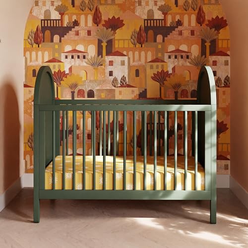 babyletto Bondi Cane 3-in-1 Convertible Baby Crib - GREENGUARD Gold Certified Convertible Crib to Toddler Bed & Daybed - Wooden Baby Bed with 4 Adjustable Mattress Heights - Easy to Assemble - Honey
