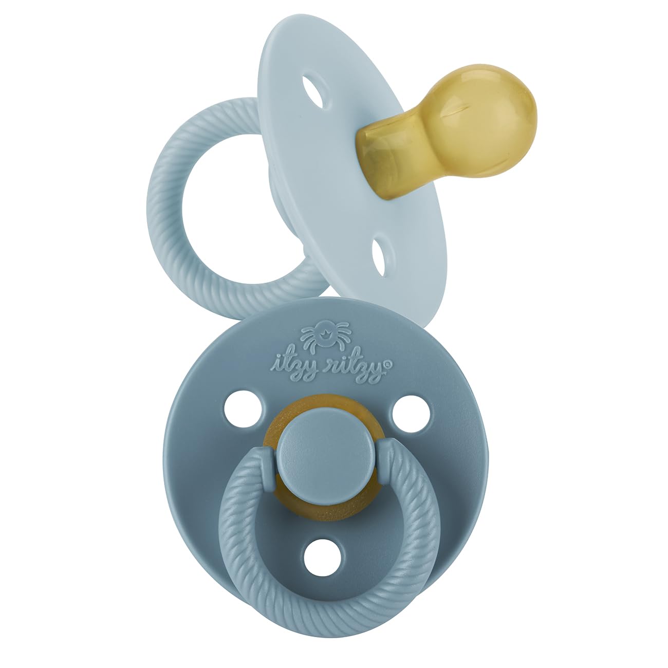 Itzy Ritzy Natural Rubber Pacifiers, Set of 2 – Natural Rubber Newborn Pacifiers with Cherry-Shaped Nipple & Large Air Holes for Added Safety; Set of 2 i