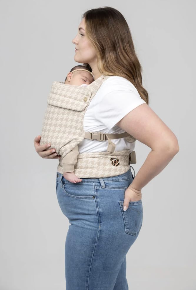 Mabē Monarch Ergonomic Baby Carrier – Premium Cotton Soft Structured Newborn to Toddler Carrier with Hip-Healthy Design, 3 Carry Positions (7-35lbs), Lightweight & Breathable, (Ivory)
